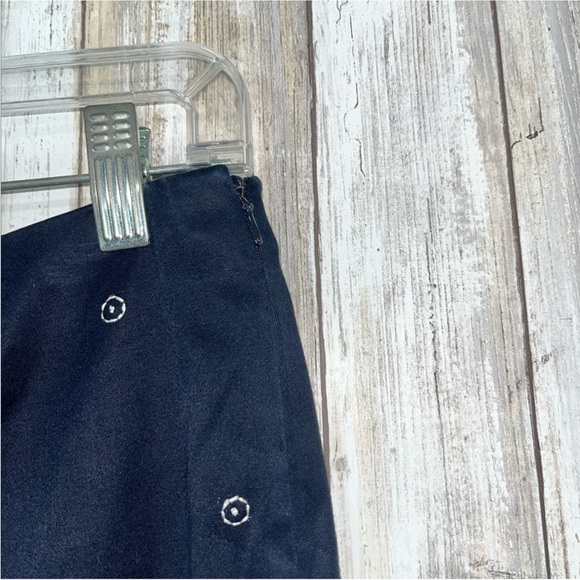 Talbots Black Embroidered Dot Cotton Vintage Pants - Picture 4 of 5